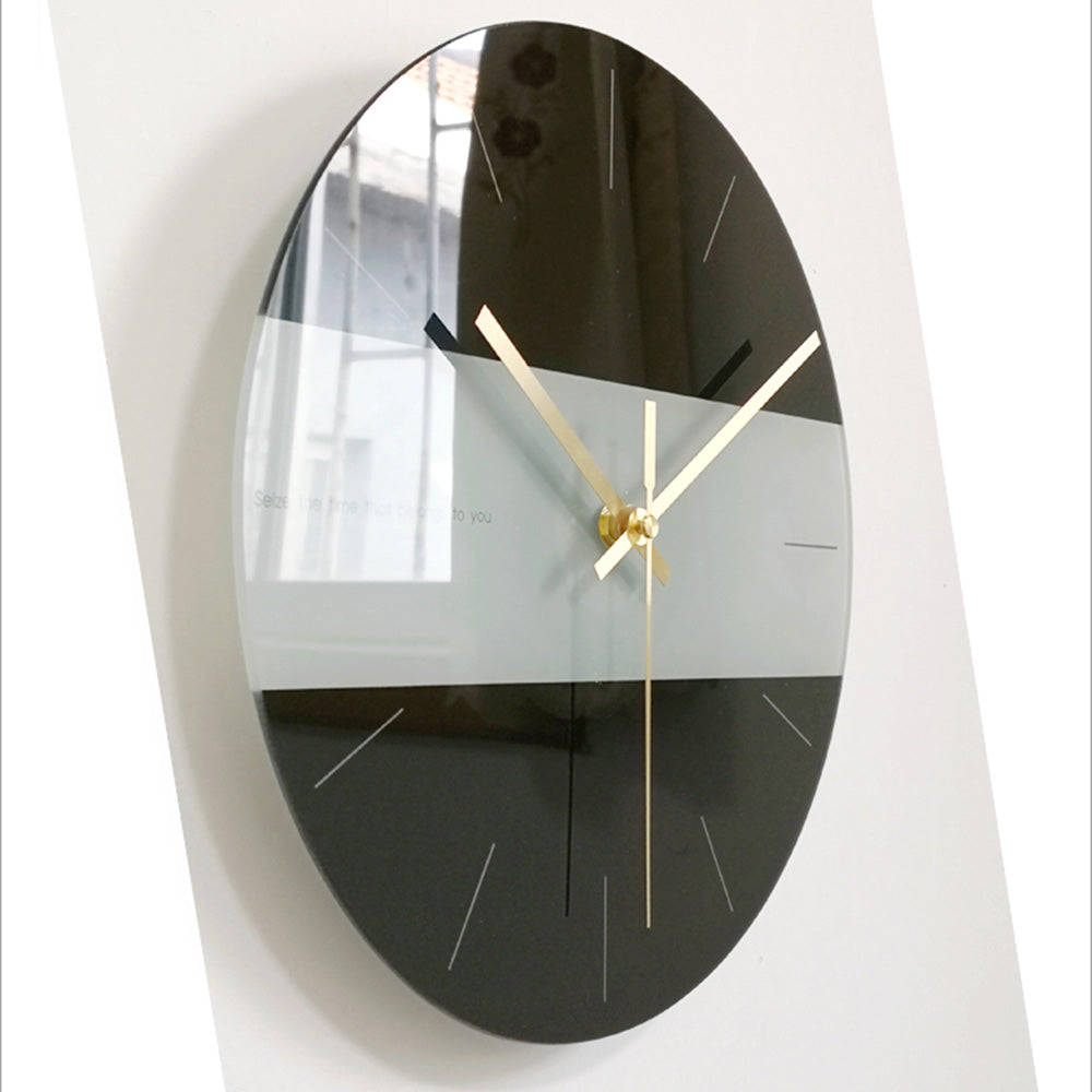 Reloj de Pared Redondo Minimalista con Vidrio Templado