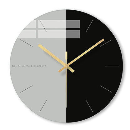 Reloj de Pared Redondo Minimalista con Vidrio Templado