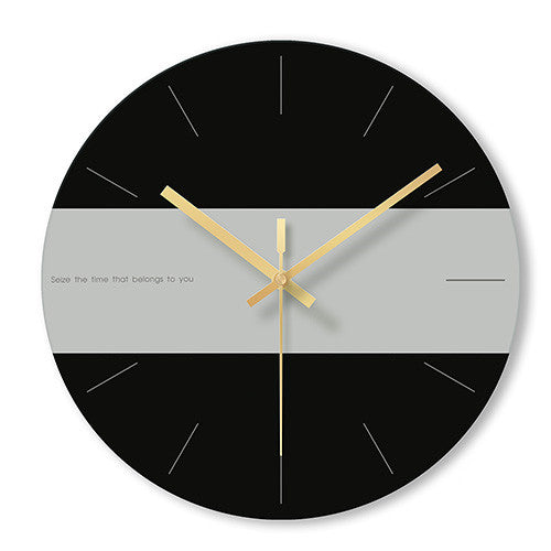 Reloj de Pared Redondo Minimalista con Vidrio Templado