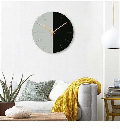 Reloj de Pared Redondo Minimalista con Vidrio Templado
